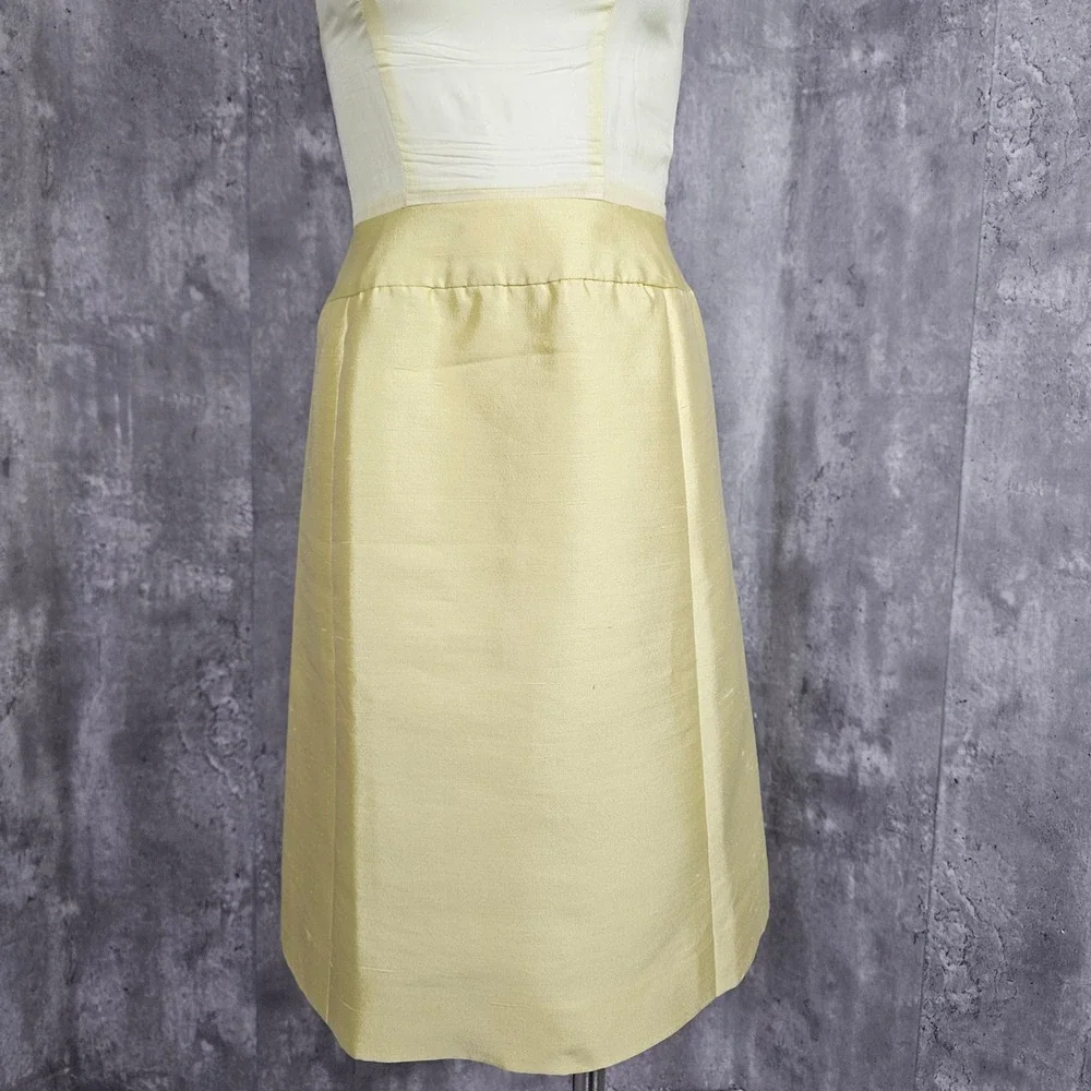 Vintage 60s Joan Leslie By Kasper Yellow Dress‎ Set Sleeveless Bow Detail